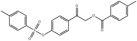 2-(4-{[(4-methylphenyl)sulfonyl]oxy}phenyl)-2-oxoethyl 4-methylbenzoate Struktur