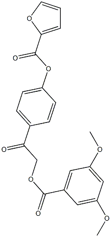 4-{2-[(3,5-dimethoxybenzoyl)oxy]acetyl}phenyl 2-furoate Struktur