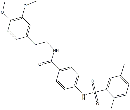 N-[2-(3,4-dimethoxyphenyl)ethyl]-4-{[(2,5-dimethylphenyl)sulfonyl]amino}benzamide Struktur