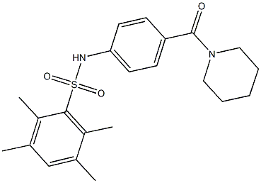 2,3,5,6-tetramethyl-N-[4-(1-piperidinylcarbonyl)phenyl]benzenesulfonamide Struktur