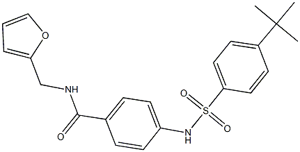 4-{[(4-tert-butylphenyl)sulfonyl]amino}-N-(2-furylmethyl)benzamide Struktur