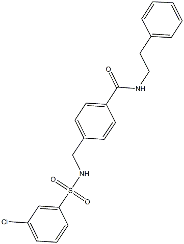 4-({[(3-chlorophenyl)sulfonyl]amino}methyl)-N-(2-phenylethyl)benzamide Struktur