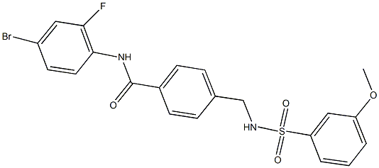 N-(4-bromo-2-fluorophenyl)-4-({[(3-methoxyphenyl)sulfonyl]amino}methyl)benzamide Struktur