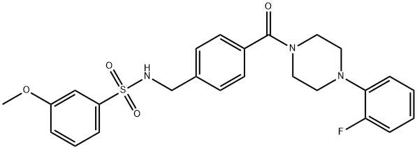 N-(4-{[4-(2-fluorophenyl)-1-piperazinyl]carbonyl}benzyl)-3-methoxybenzenesulfonamide Struktur