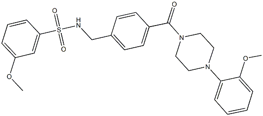 3-methoxy-N-(4-{[4-(2-methoxyphenyl)-1-piperazinyl]carbonyl}benzyl)benzenesulfonamide Struktur