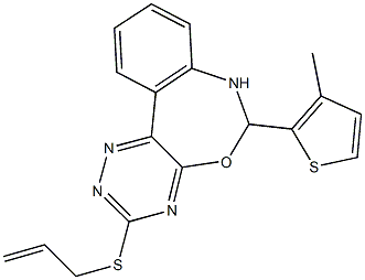 allyl6-(3-methyl-2-thienyl)-6,7-dihydro[1,2,4]triazino[5,6-d][3,1]benzoxazepin-3-ylsulfide Struktur