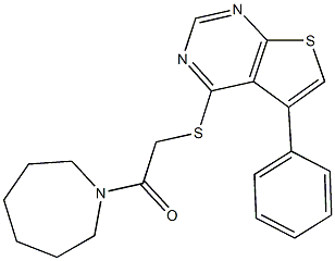 2-(1-azepanyl)-2-oxoethyl 5-phenylthieno[2,3-d]pyrimidin-4-yl sulfide Struktur