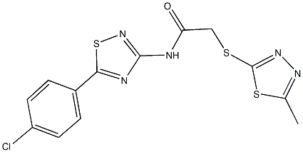 N-[5-(4-chlorophenyl)-1,2,4-thiadiazol-3-yl]-2-[(5-methyl-1,3,4-thiadiazol-2-yl)sulfanyl]acetamide Struktur