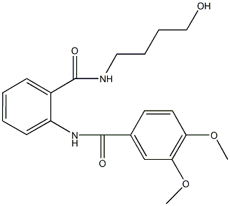 N-(2-{[(4-hydroxybutyl)amino]carbonyl}phenyl)-3,4-dimethoxybenzamide Struktur