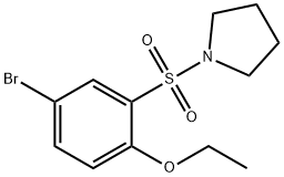 4-bromo-2-(1-pyrrolidinylsulfonyl)phenyl ethyl ether Struktur