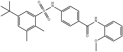 4-{[(5-tert-butyl-2,3-dimethylphenyl)sulfonyl]amino}-N-(2-methoxyphenyl)benzamide Struktur