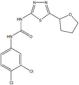 N-(3,4-dichlorophenyl)-N'-(5-tetrahydro-2-furanyl-1,3,4-thiadiazol-2-yl)urea Struktur