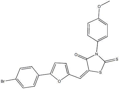 5-{[5-(4-bromophenyl)-2-furyl]methylene}-3-(4-methoxyphenyl)-2-thioxo-1,3-thiazolidin-4-one Struktur