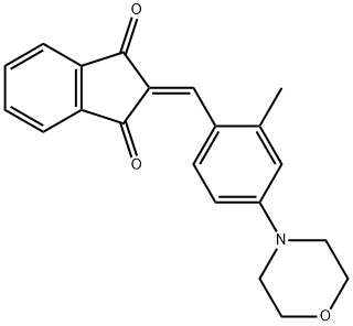 2-[2-methyl-4-(4-morpholinyl)benzylidene]-1H-indene-1,3(2H)-dione Struktur