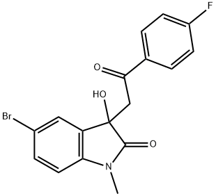 5-bromo-3-[2-(4-fluorophenyl)-2-oxoethyl]-3-hydroxy-1-methyl-1,3-dihydro-2H-indol-2-one Struktur