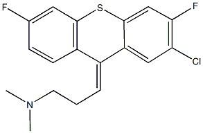 N-[3-(2-chloro-3,6-difluoro-9H-thioxanthen-9-ylidene)propyl]-N,N-dimethylamine Struktur