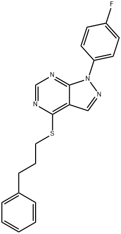 1-(4-fluorophenyl)-1H-pyrazolo[3,4-d]pyrimidin-4-yl 3-phenylpropyl sulfide Struktur