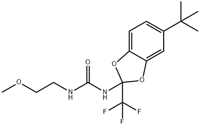 N-[5-tert-butyl-2-(trifluoromethyl)-1,3-benzodioxol-2-yl]-N'-(2-methoxyethyl)urea Struktur