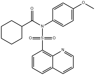 N-(cyclohexylcarbonyl)-N-(4-methoxyphenyl)-8-quinolinesulfonamide Struktur