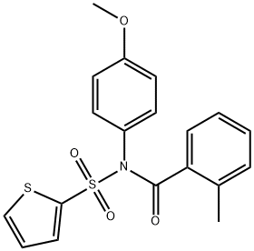 N-(4-methoxyphenyl)-N-(2-methylbenzoyl)-2-thiophenesulfonamide Struktur