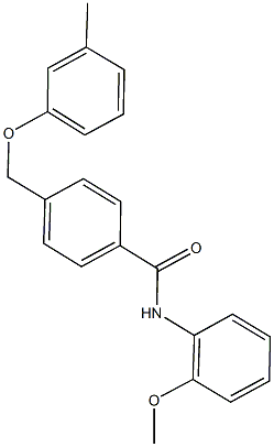 N-(2-methoxyphenyl)-4-[(3-methylphenoxy)methyl]benzamide Struktur