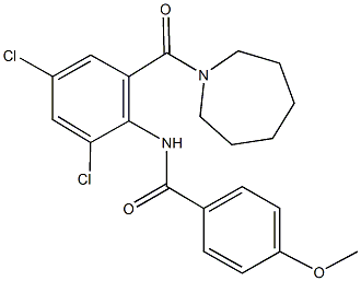 N-[2-(1-azepanylcarbonyl)-4,6-dichlorophenyl]-4-methoxybenzamide Struktur