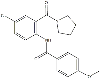 N-[4-chloro-2-(1-pyrrolidinylcarbonyl)phenyl]-4-methoxybenzamide Struktur