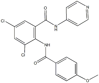 3,5-dichloro-2-[(4-methoxybenzoyl)amino]-N-(4-pyridinyl)benzamide Struktur