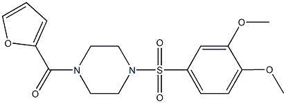 1-[(3,4-dimethoxyphenyl)sulfonyl]-4-(2-furoyl)piperazine Struktur