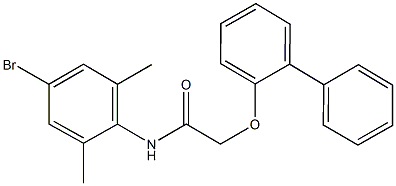 2-([1,1'-biphenyl]-2-yloxy)-N-(4-bromo-2,6-dimethylphenyl)acetamide Struktur