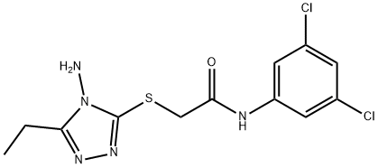 2-[(4-amino-5-ethyl-4H-1,2,4-triazol-3-yl)sulfanyl]-N-(3,5-dichlorophenyl)acetamide Struktur