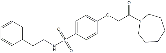 4-[2-(1-azepanyl)-2-oxoethoxy]-N-(2-phenylethyl)benzenesulfonamide Struktur