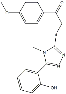 2-{[5-(2-hydroxyphenyl)-4-methyl-4H-1,2,4-triazol-3-yl]sulfanyl}-1-(4-methoxyphenyl)ethanone Struktur