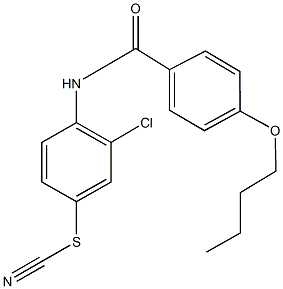 4-[(4-butoxybenzoyl)amino]-3-chlorophenyl thiocyanate Struktur