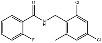 N-(2,4-dichloro-6-methylbenzyl)-2-fluorobenzamide Struktur