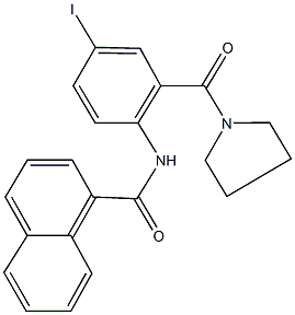 N-[4-iodo-2-(1-pyrrolidinylcarbonyl)phenyl]-1-naphthamide Struktur