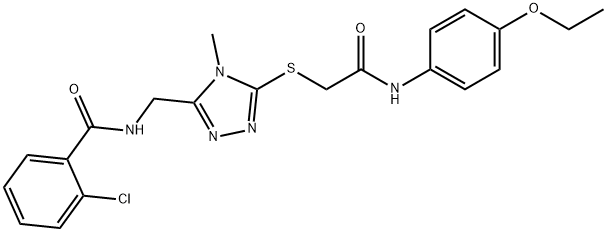 2-chloro-N-[(5-{[2-(4-ethoxyanilino)-2-oxoethyl]thio}-4-methyl-4H-1,2,4-triazol-3-yl)methyl]benzamide Struktur