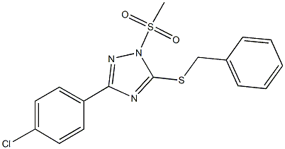 benzyl3-(4-chlorophenyl)-1-(methylsulfonyl)-1H-1,2,4-triazol-5-ylsulfide Struktur