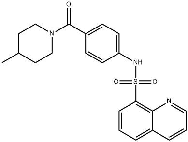 N-{4-[(4-methyl-1-piperidinyl)carbonyl]phenyl}-8-quinolinesulfonamide Struktur