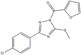 3-(4-chlorophenyl)-1-(2-furoyl)-1H-1,2,4-triazol-5-yl methyl sulfide Struktur