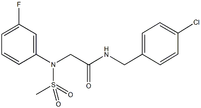 N-(4-chlorobenzyl)-2-[3-fluoro(methylsulfonyl)anilino]acetamide Struktur