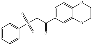 1-(2,3-dihydro-1,4-benzodioxin-6-yl)-2-(phenylsulfonyl)ethanone Struktur