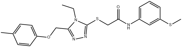 2-({4-ethyl-5-[(4-methylphenoxy)methyl]-4H-1,2,4-triazol-3-yl}sulfanyl)-N-[3-(methylsulfanyl)phenyl]acetamide Struktur