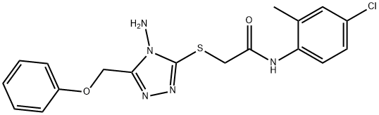 2-{[4-amino-5-(phenoxymethyl)-4H-1,2,4-triazol-3-yl]sulfanyl}-N-(4-chloro-2-methylphenyl)acetamide Struktur