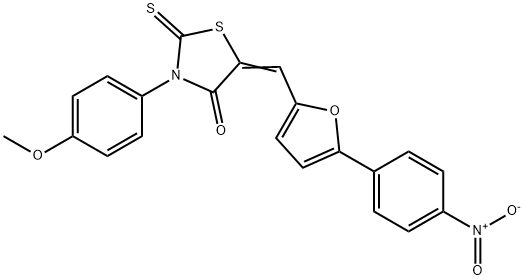 5-[(5-{4-nitrophenyl}-2-furyl)methylene]-3-(4-methoxyphenyl)-2-thioxo-1,3-thiazolidin-4-one Struktur