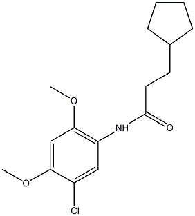 N-(5-chloro-2,4-dimethoxyphenyl)-3-cyclopentylpropanamide Struktur