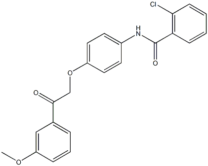 2-chloro-N-{4-[2-(3-methoxyphenyl)-2-oxoethoxy]phenyl}benzamide Struktur