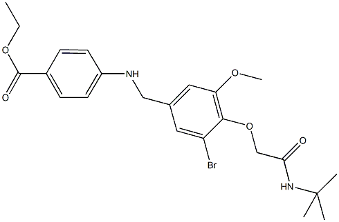 ethyl 4-({3-bromo-4-[2-(tert-butylamino)-2-oxoethoxy]-5-methoxybenzyl}amino)benzoate Struktur