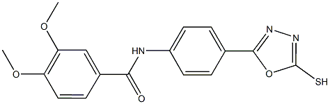 3,4-dimethoxy-N-[4-(5-sulfanyl-1,3,4-oxadiazol-2-yl)phenyl]benzamide Struktur