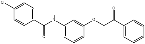 4-chloro-N-[3-(2-oxo-2-phenylethoxy)phenyl]benzamide Struktur